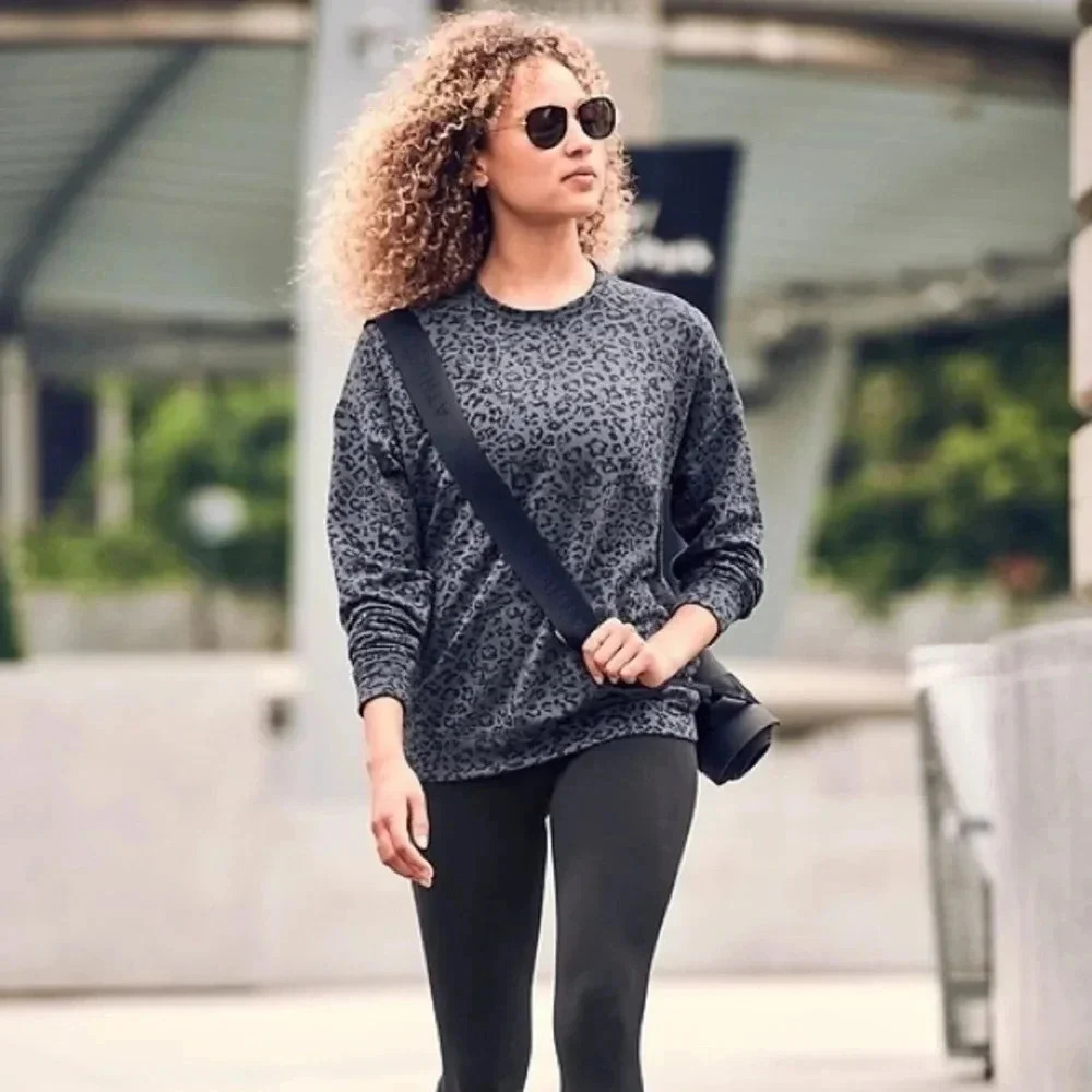 Sale Athleta Pure Luxe Leopard Print Sweatshirt